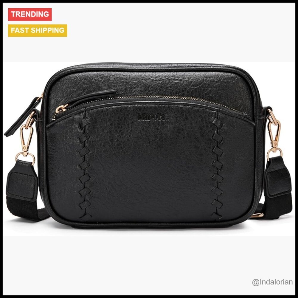 Classic Vegan Leather Crossbody Bag Lightweight Travel Purse RFID Wallet